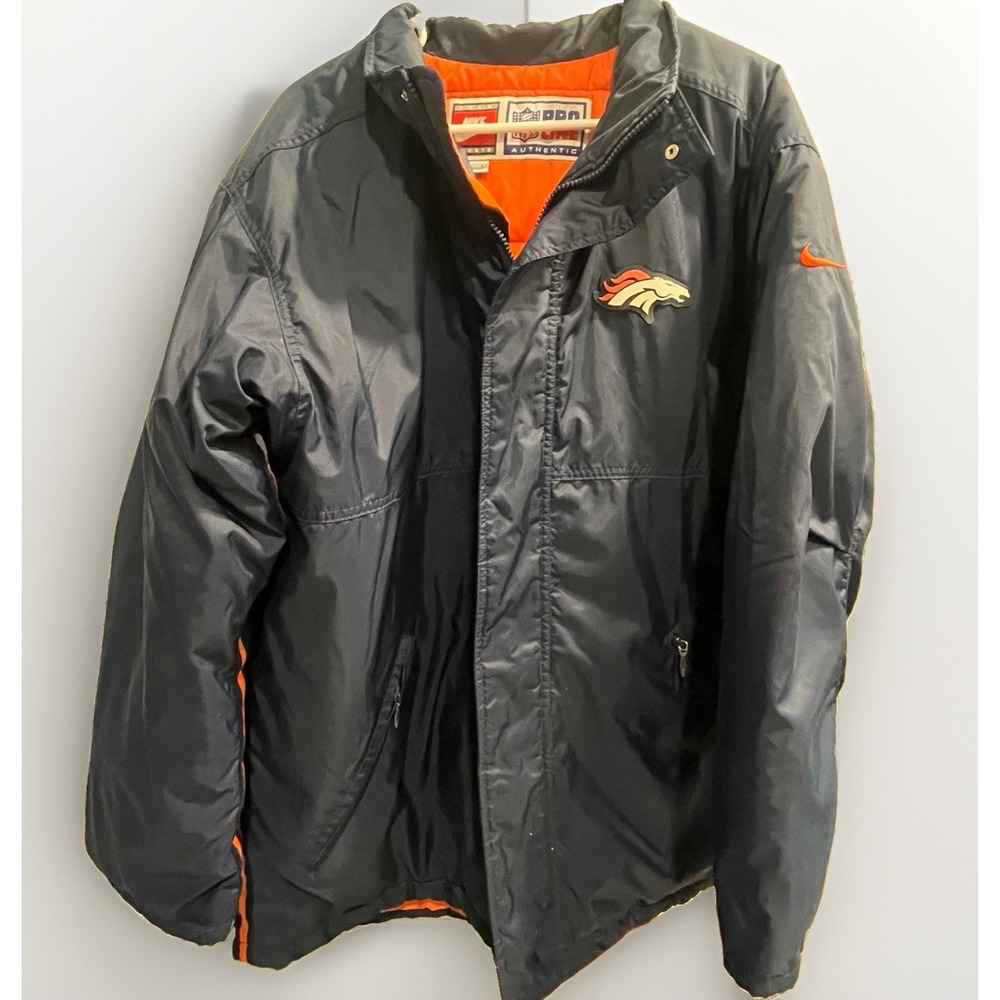 VTG 90s Nike Pro Line Denver Broncos Heavy Winter Parka Jacket Mens M 27x32